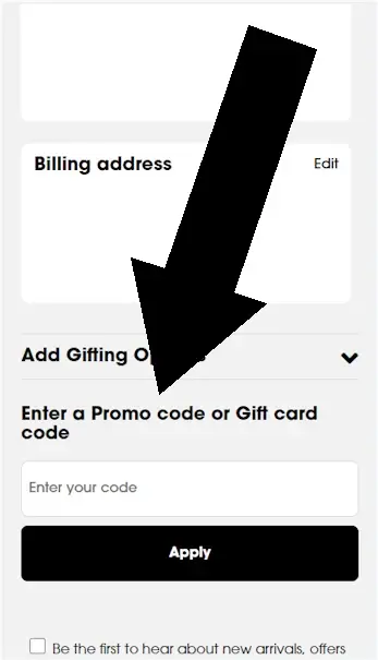 How to enter a discount code on Feelunique - Step 3