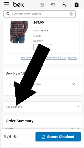 How to use a coupon on Belk - Step 3