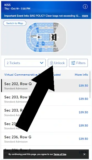 How to enter ticketmaster coupon - Step 2
