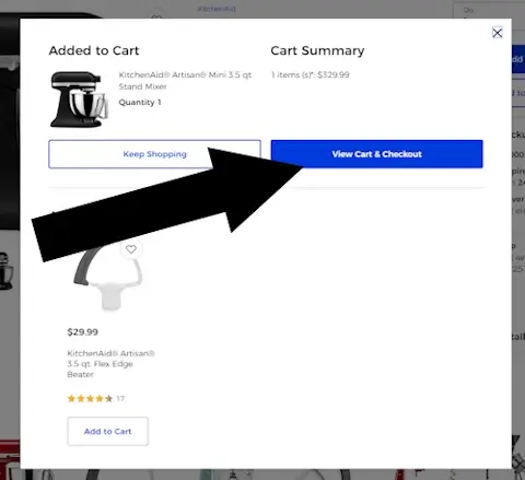 How to use Bed Bath and Beyond coupons - Step 2: Tap 'View Cart and Checkout'