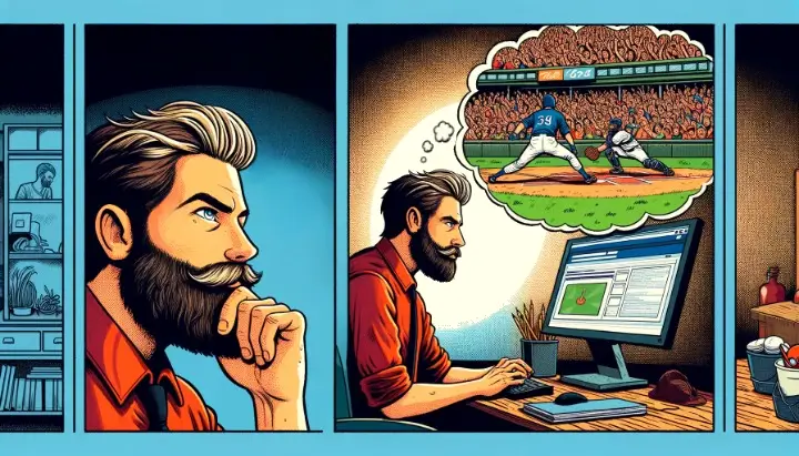 two-panel comic strip that shows a man thinking deeply and then creating a heckling website