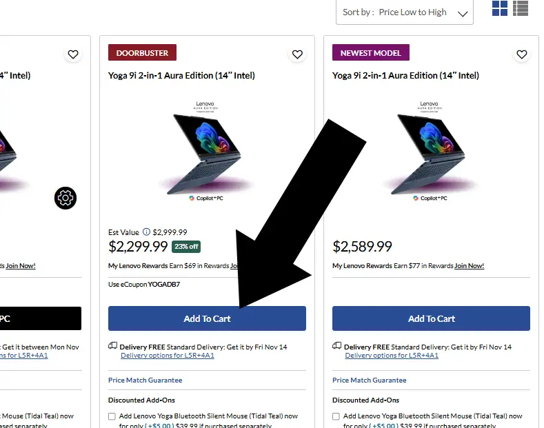 Desktop product page showing the Add to Cart button.