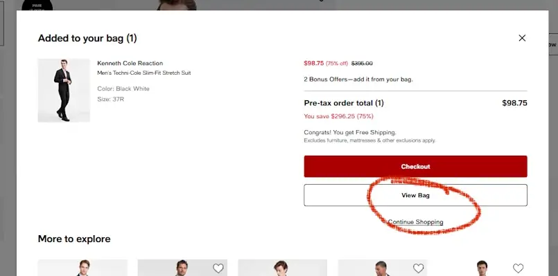 macys-2-desktop Macy’s Your Bag page on desktop showing the promo code box in the right-side order summary.
