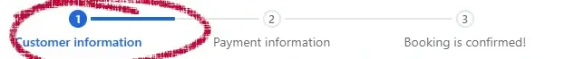 agoda-step-4 navigation bar with customer information circled
