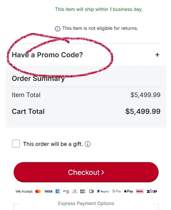 mlb-mobile-2 Mobile MLB Shop cart page showing the Have a Promo Code field on the right