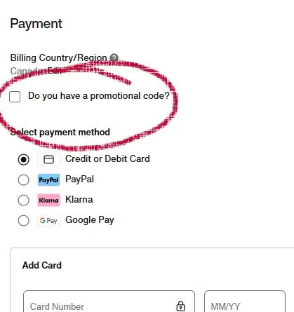 nike-4 (1) Nike payment page with 'do you have a promotional code code' highlighted